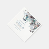 Elegante Bloemen en Prosecco Bloemige Bruidsdouche Servet (Hoek)