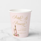 Elegante Bloemen en Prosecco Bloemthema Bruidsfees Papieren Bekers (Voorkant)