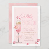 Elegante Bloemen en Prosecco Bruidsfeest  Kaart (Voorkant / Achterkant)