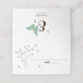 Elegante bloemen- en vlinderbruiloft plaatskaartje (Buitenkant ongevouwen)