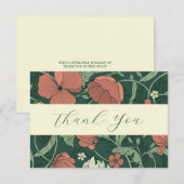 Elegante bloemen en wijnstokken bedankkaart (Voorkant / Achterkant)