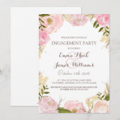 Elegante Bloemen Engagement Party Uitnodigen Kaart (Voorkant / Achterkant)