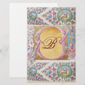 ELEGANTE BLOEMEN, ENGELEN, ROZE ROZEN, DIEREN MONO BRIEFPAPIER (Voorkant / Achterkant)