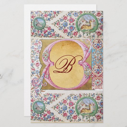 ELEGANTE BLOEMEN, ENGELEN, ROZE ROZEN, DIEREN MONO BRIEFPAPIER (Voorkant / Achterkant)