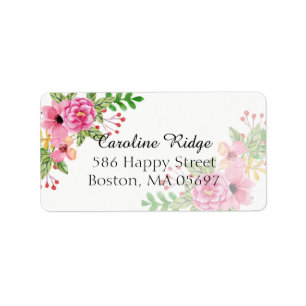 Elegante bloemen etiket