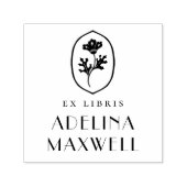 Elegante Bloemen Ex Libris Naam Boek Zelfinktende Stempel (Design)