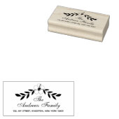 Elegante Bloemen Familienaam Leaf Rubberstempel (Gestempeld)