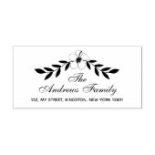 Elegante Bloemen Familienaam Leaf Zelfinktende Stempel (Design)