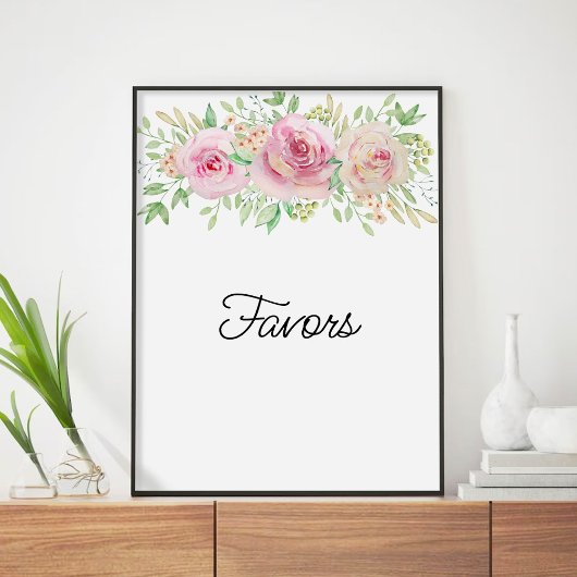Elegante bloemen favors poster