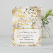 Elegante Bloemen Folie Uitnodiging (Staand Voorkant)