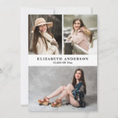 Elegante Bloemen Foto Afstuderen Party Aankondigin Aankondiging (Achterkant)