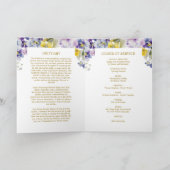 Elegante bloemen foto gedenkteken begrafenisprogra kaart (Binnen)