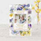 Elegante bloemen foto gedenkteken begrafenisprogra kaart (Gele Bloem)