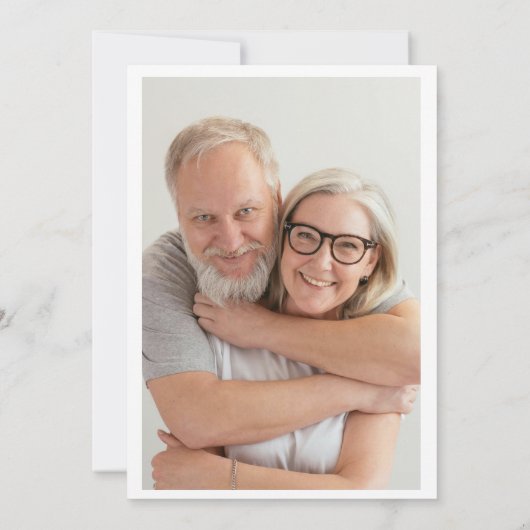 Elegante Bloemen Foto Huwelijk 50ste Jubileum Kaart (Achterkant)