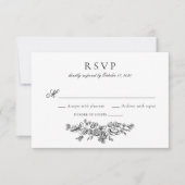 Elegante  Bloemen Franse bruiloft RSVP Kaart (Voorkant)