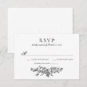 Elegante  Bloemen Franse bruiloft RSVP Kaart (Voorkant / Achterkant)