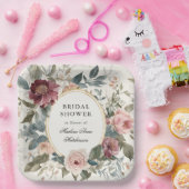 Elegante Bloemen Franse Gouden Vrijgezellenfeest T Papieren Bordje (Feest)