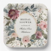 Elegante Bloemen Franse Gouden Vrijgezellenfeest T Papieren Bordje (Voorkant)