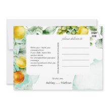 Elegante Bloemen & Fruit aquarel Zomer Bruiloft
