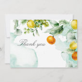 Elegante Bloemen & Fruit aquarel Zomer Bruiloft Kaart (Achterkant)