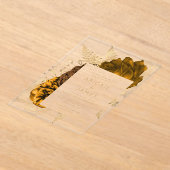 Elegante Bloemen Gebrande Sinaasappel Gouden Huwel Acryl Uitnodigingen (Laagn)