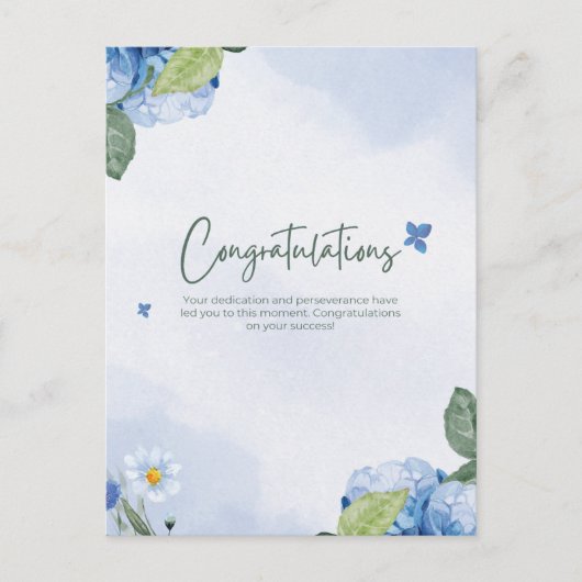 Elegante bloemen gefeliciteerd briefkaart (Voorkant)