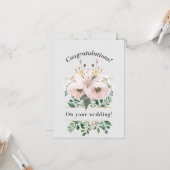 Elegante Bloemen Gefeliciteerd Kaart (Voorkant / Achterkant in situ)