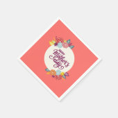 Elegante Bloemen Gelukkige Moederdag | Servet (Hoek)