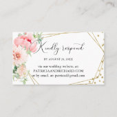 Elegante bloemen geometrische bruiloft online RSVP Visitekaartje (Voorkant)
