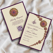 Elegante & Bloemen Geometrische QR Code Islamitisc Kaart