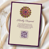 Elegante & Bloemen Geometrische QR Code Islamitisc Kaart