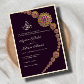 Elegante & Bloemen Geometrische QR Code Islamitisc Kaart