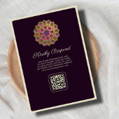 Elegante & Bloemen Geometrische QR Code Islamitisc Kaart