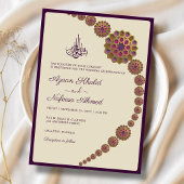 Elegante & Bloemen Geometrische QR Code Islamitisc Kaart