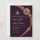Elegante & Bloemen Geometrische QR Code Islamitisc Kaart (Voorkant)