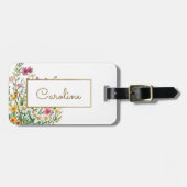 Elegante bloemen gepersonaliseerd bagagelabel (Voorkant horizontaal)