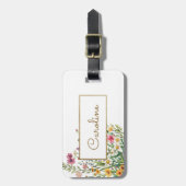 Elegante bloemen gepersonaliseerd bagagelabel (Voorkant verticaal)