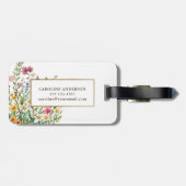Elegante bloemen gepersonaliseerd bagagelabel (Achterkant horizontaal)