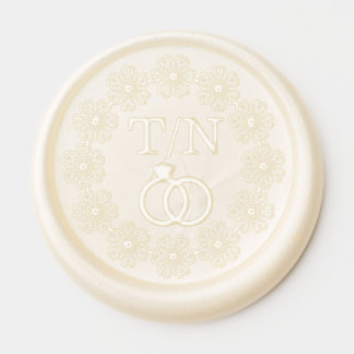 Elegante Bloemen Gepersonaliseerd Huwelijkszegel M Waxzegel Sticker