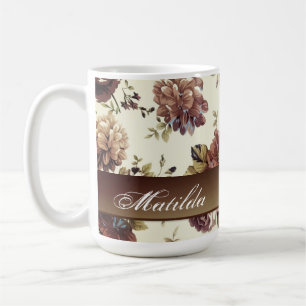 Elegante Bloemen Gepersonaliseerd Koffiemok
