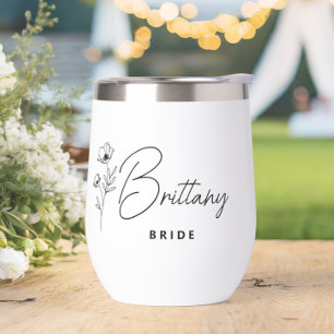 Elegante Bloemen Gepersonaliseerde Bruid