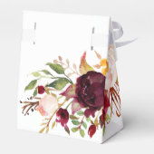 Elegante bloemen gepersonaliseerde bruiloft bedankdoosjes (Achterkant)