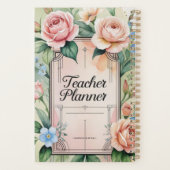 Elegante Bloemen Gepersonaliseerde Leraar Planner (Achterkant)