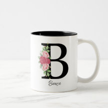 Elegante Bloemen Gepersonaliseerde Monogram Koffie
