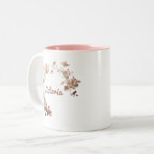 Elegante Bloemen Gepersonaliseerde Naam Mok (Voorkant links)