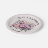 Elegante Bloemen Gepersonaliseerde Papier Bord Bru (Gekanteld)