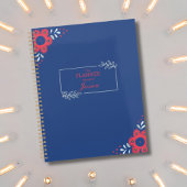 Elegante bloemen gepersonaliseerde planner