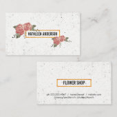 Elegante Bloemen / Gespikkeld Visitekaartje (Voorkant / Achterkant)