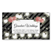 Elegante Bloemen / Gesprokkelde Krijt / Nachtlicht Magnetisch Visitekaartje (Voorkant)