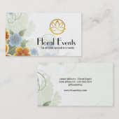 Elegante Bloemen | Gestileerd Bloem Logo Visitekaartje (Voorkant / Achterkant)